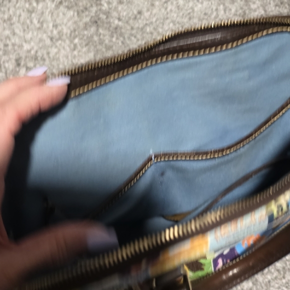 Dooney & Bourke Multicolor Satchel with Black Trim - Picture 10 of 17